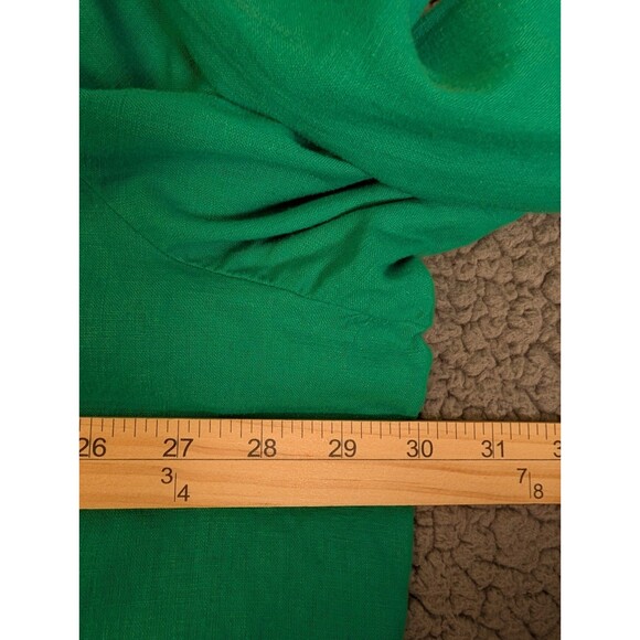Lane Bryant Womens Top Plus 26/28 Button Up Shirt Linen Blend Kelly Green - Picture 7 of 13